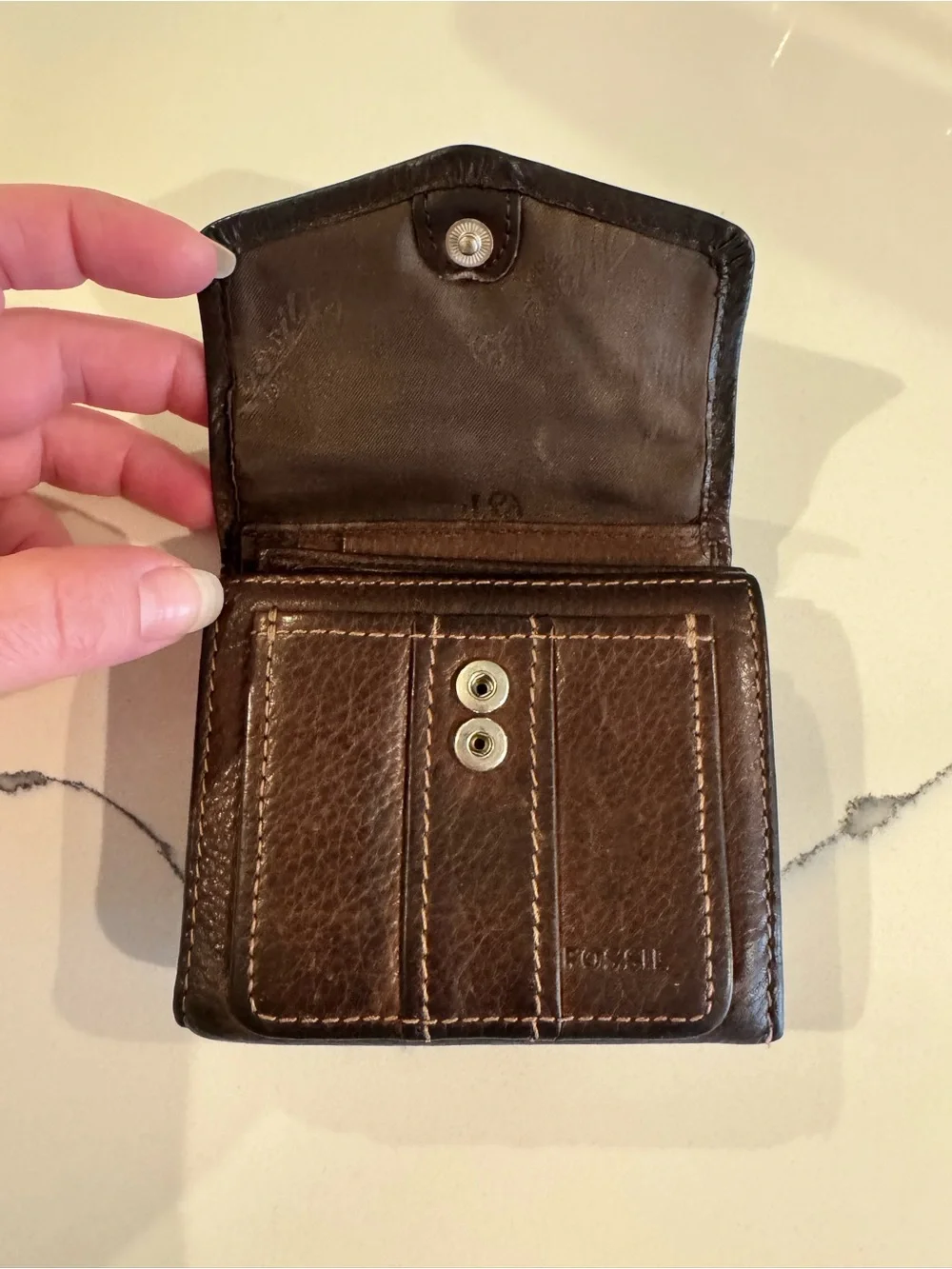 Fossil Dark Brown Leather Wallet